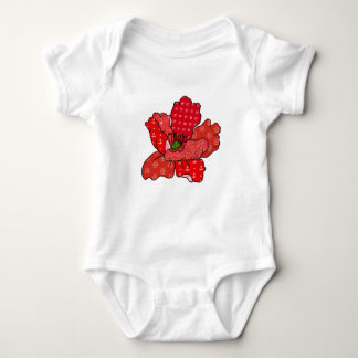 Roter Mustermohn Baby Strampler