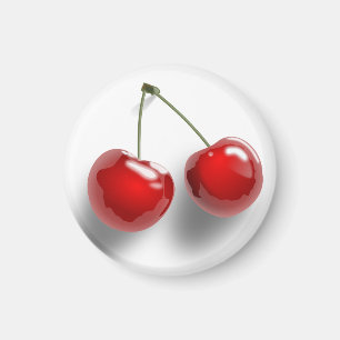 Roter Nachtisch glasig-glänzende Kirschen Magnet