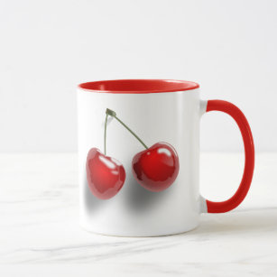 Roter Nachtisch glasig-glänzende Kirschen Tasse