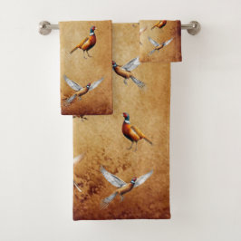 Roter Nacken Pheasant Badezimmer Handtuchhandtuch  Badhandtuch Set