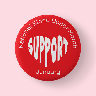Roter Nationaler Blutspender-Monat-Button Button