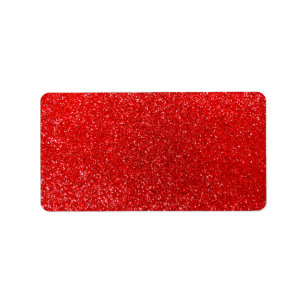 Roter NeonGlitter Adressaufkleber