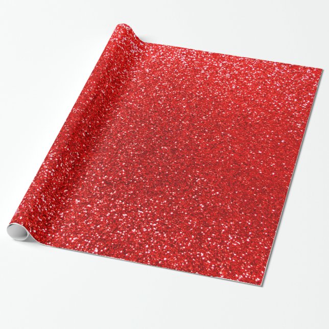 Roter NeonGlitter Geschenkpapier (Ungerollt)