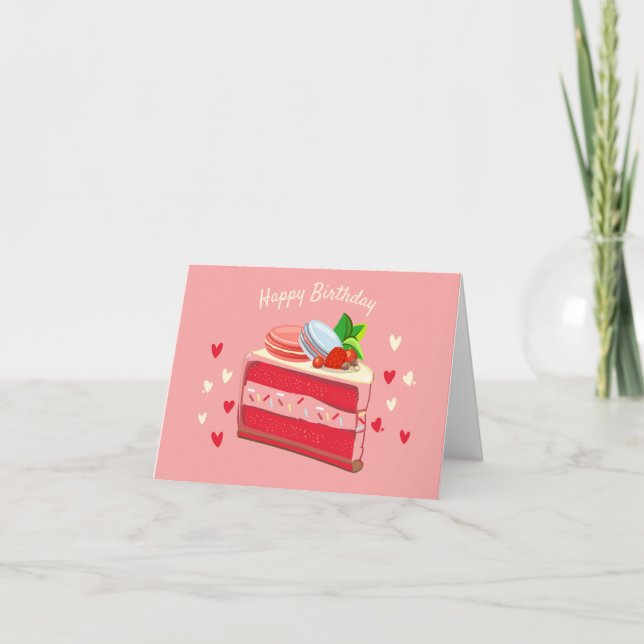 Roter niedliche Geburtstag Feiertagskarte (Vorderseite)