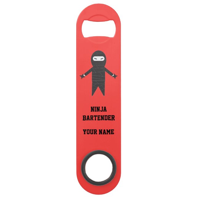 Roter Ninja Barkeeper-Name-Flaschen-Öffner Speed Flaschenöffner (Vorderseite)