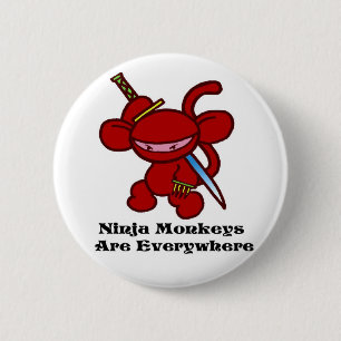 Roter Ninja Greifer Button