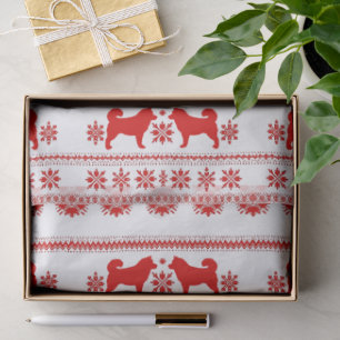 Roter Nordic Malamute Hund Weihnachten Seidenpapier