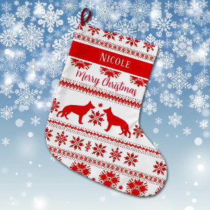 Roter nordischer Deutscher Schäferhund Weihnachten Großer Weihnachtsstrumpf
