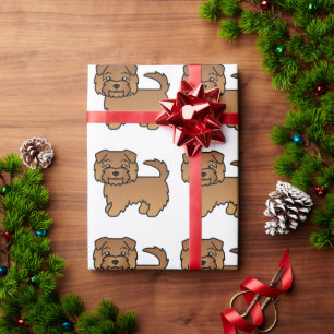 Roter Norfolk-Terrier-Cartoon-Hund-Muster Geschenkpapier