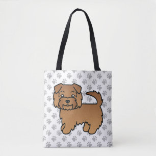 Roter Norfolk Terrier Cartoon Hund & Pfoten Tasche