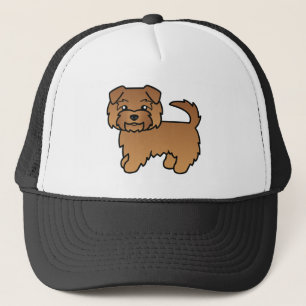 Roter Norfolk Terrier Cartoon-Hund-Zeichnung Truckerkappe