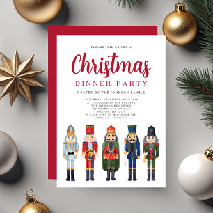 Roter Nussknacker Weihnachtsdinnerparty Einladung