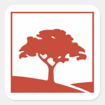 Roter Oak 3x3 Aufkleber