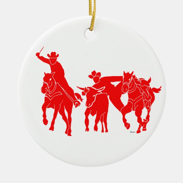 Roter Ochse-Ringkämpfer Keramikornament (Vorne)