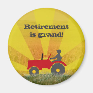 Roter oder grüner Traktor-Ruhestands-Magnet Magnet