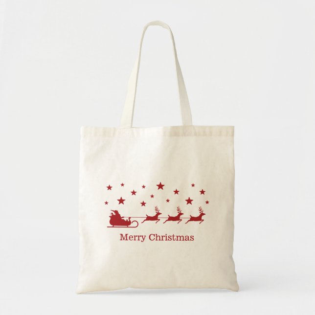 Roter (oder Ihre Farbe) Weihnachtsmann-Schlitten & Tragetasche (Vorne)
