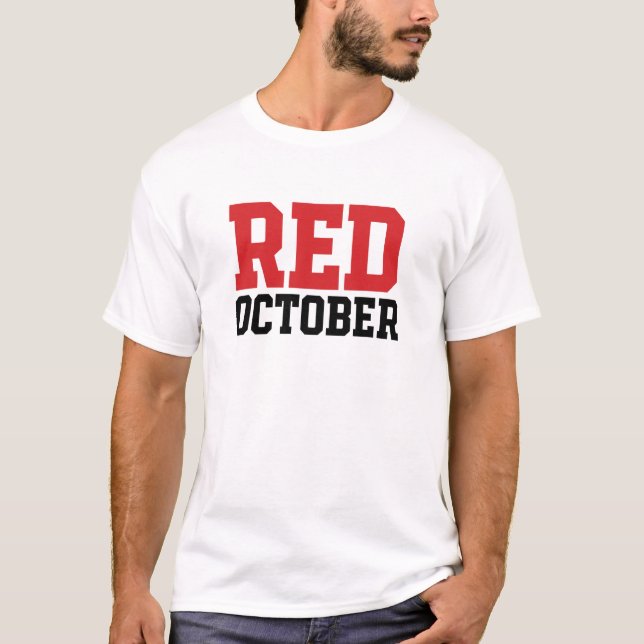 Roter Oktober Baseball Postsaison Fan T - Shirt 2 (Vorderseite)