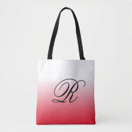 Roter Ombre über jeder Farbe mit Monogramm Tasche
