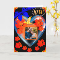 Roter Orange Floral Hummingbird Son 10 Jahre