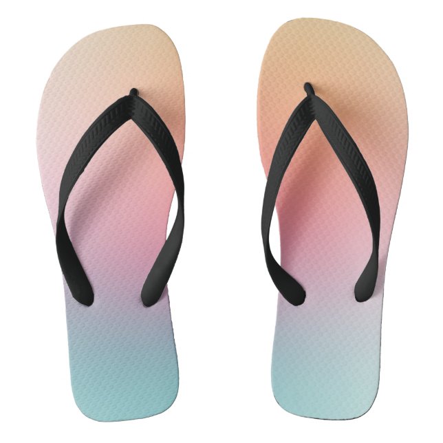 Roter Orange Gelb Lila Grün Modern Regenbogen Flip Flops (Fußbett)
