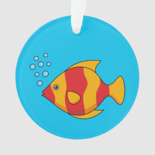 Roter Orange Tropischer Fisch Ornament
