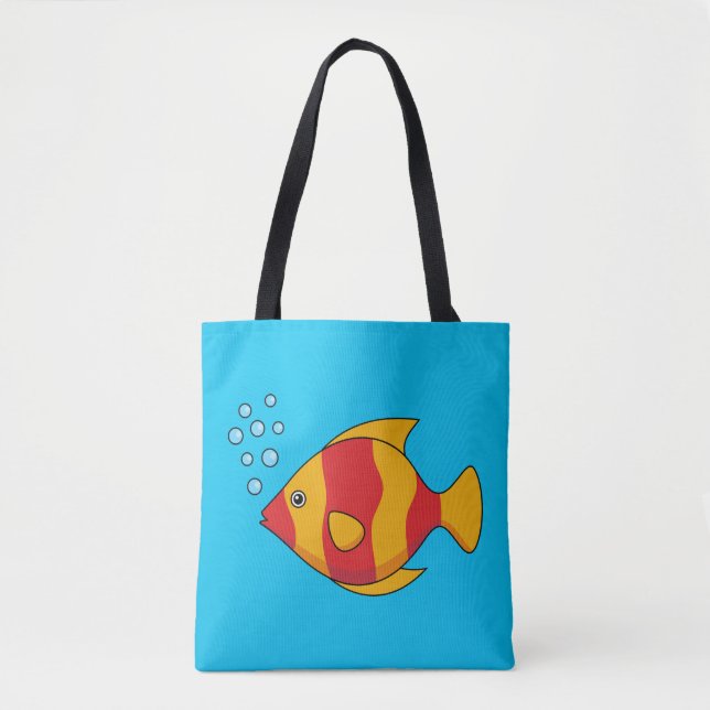 Roter Orange Tropischer Fisch Tasche (Vorderseite)