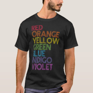 Roter Orangenrot Gelbblau, Indigotrikot, Regenboge T-Shirt