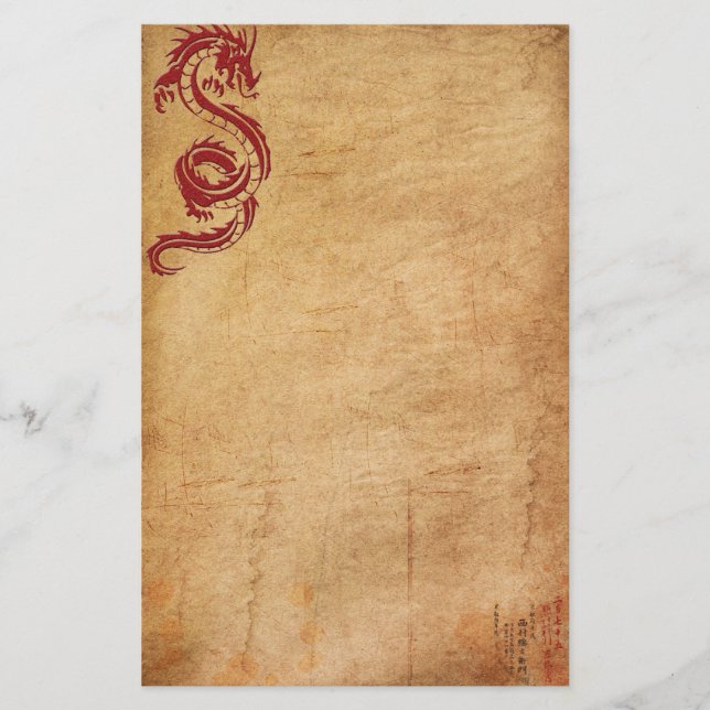 Roter orientalischer Drache II Briefpapier (Vorderseite)