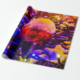 Roter Ornament-Ball, Schneekappe Geschenkpapier