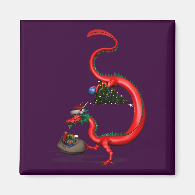 Roter Ostdrache Magnet (Vorne)