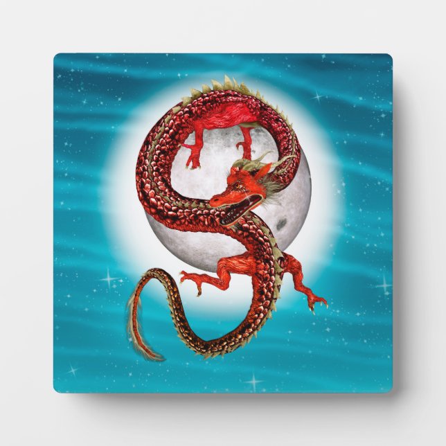 Roter Ostdrache - Mythische Fantasiewesen Fotoplatte (Vorderseite)