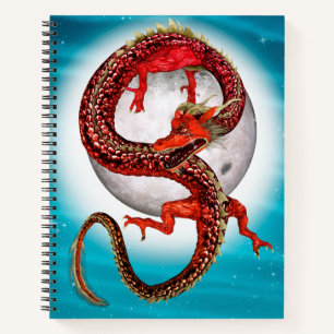 Roter Ostdrache - Mythische Fantasiewesen Notizbuch