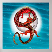 Roter Ostdrache - Mythische Fantasiewesen