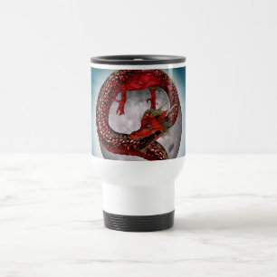 Roter Ostdrache - Mythische Fantasiewesen Reisebecher