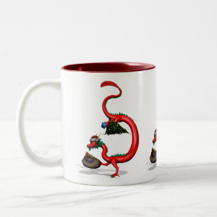 Roter Ostdrache Zweifarbige Tasse