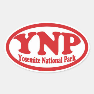 Roter ovaler Aufkleber für den Yosemite Nationalpa