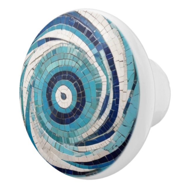 Roter Ozean Augen Imitate Mosaik Keramikknauf (Rechts)