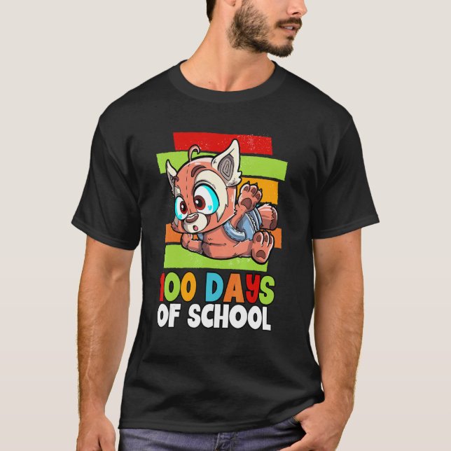 Roter Panda 100 Tage Schule T-Shirt (Vorderseite)