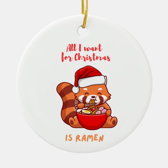 Roter Panda: Alles, was ich zu Weihnachten wollte, Keramik Ornament (Vorne)