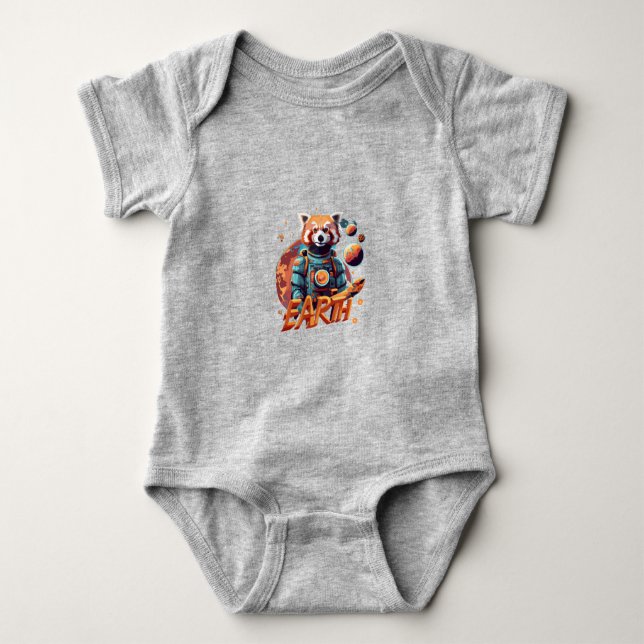Roter Panda-Astronaut Baby Strampler (Vorderseite)