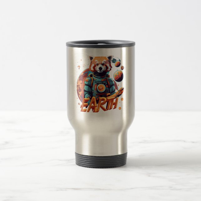 Roter Panda-Astronaut Reisebecher (Mittel)