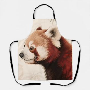 Roter-Panda-Bambus-Aquarellporträt Schürze