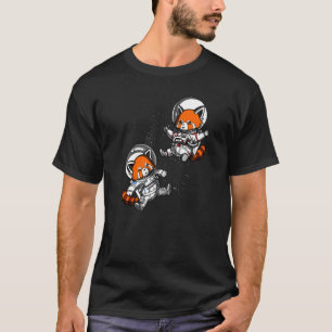 Roter Panda-Bär-Raum-Astronaut-Kosmisches Mädchen T-Shirt