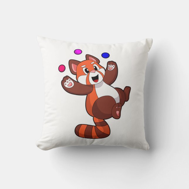 Roter Panda beim Juggle Circus.PNG Kissen (Vorderseite)