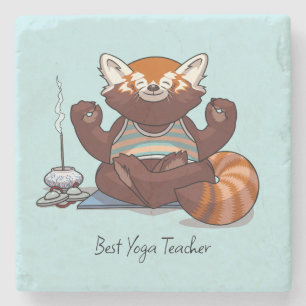 Roter Panda Beste Yoga-Lehrer-Geschenk-Tier-Kunstw Steinuntersetzer