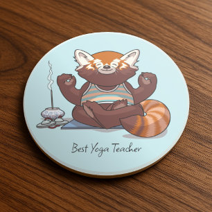 Roter Panda Bestes Yoga-Lehrer-Geschenk Tier Kunst Getränkeuntersetzer