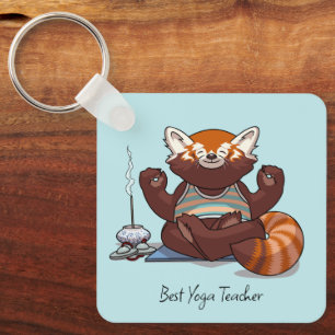 Roter Panda Bestes Yoga-Lehrer-Geschenk Tier Kunst Schlüsselanhänger