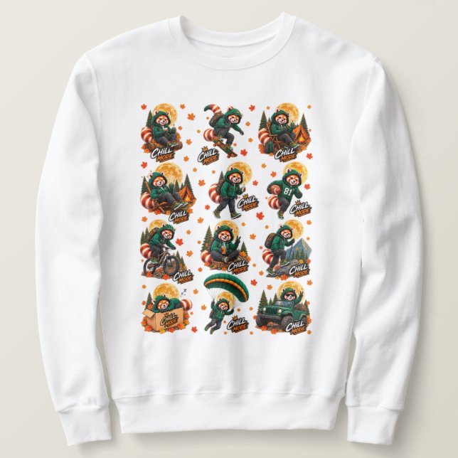Roter Panda Chill Mode Abenteuer Sweatshirt (Design vorne)