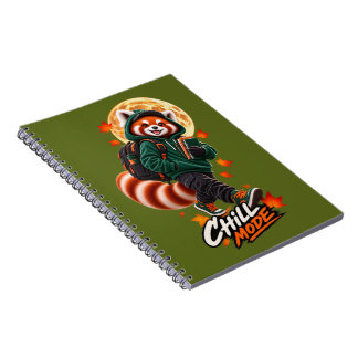 Roter Panda Chill Mode Schulnotizbuch Notizblock