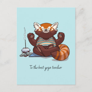 Roter Panda Dankeschön Kunst für den besten Yoga-L Postkarte